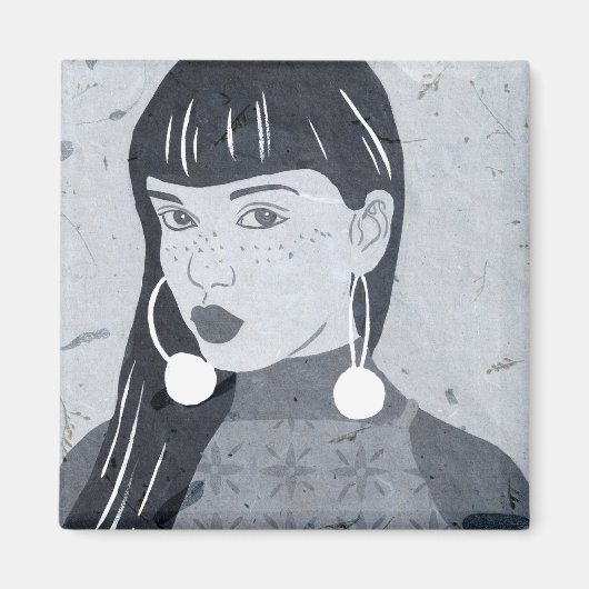 Blik nachtportret magneet (Voorkant)