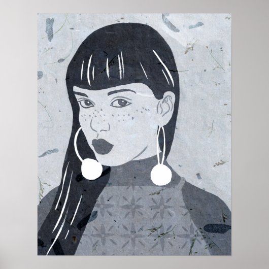 Blik nachtportret poster (Voorkant)