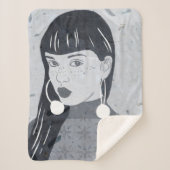 Blik nachtportret sherpa deken (Voorkant)