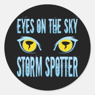BLIK OP DE SKY STORM SPOTTER RONDE STICKER