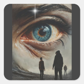 Blik op hoop: Het waakzame optimisme in Cat's Eye Vierkante Sticker