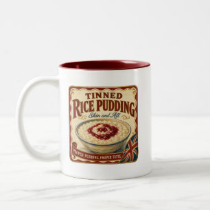Blik Rijstpudding Vintage Blik Label Ontwerp Tweekleurige Koffiemok
