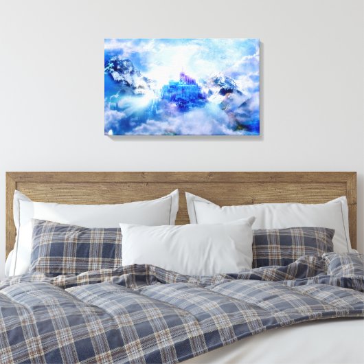 Blik van de New Jeruzalem Canvas Afdruk (Insitu (Slaapkamer))
