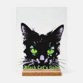Blik van de Zwarte Kat Acryl Bord (Voorkant)