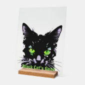 Blik van de Zwarte Kat Acryl Bord (Hoek)