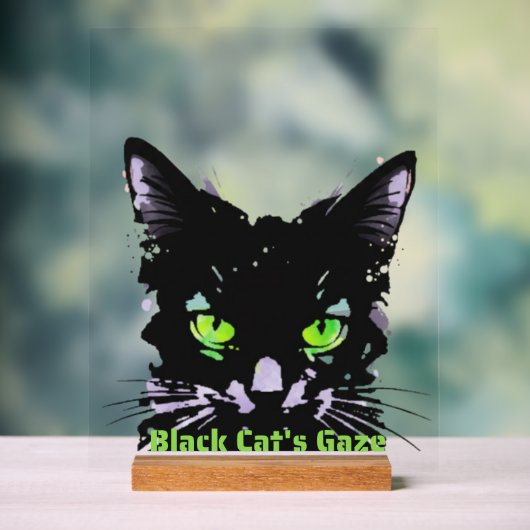 Blik van de Zwarte Kat Acryl Bord (Neutraal)