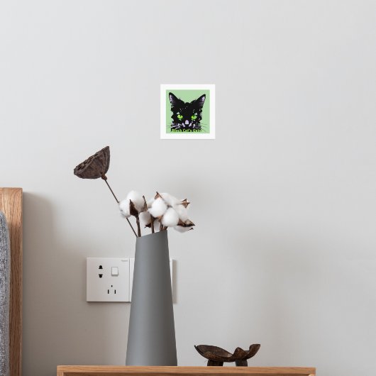 Blik van de Zwarte Kat Folie Afdrukken (Insitu (Slaapkamer 2))