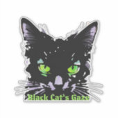 Blik van de Zwarte Kat Sticker (Voorkant)