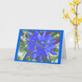 Blik van het blauw Wenskaart met sneeuwvloed Kaart (Gele Bloem)