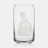 Blikglas met waterverf man print blikvorm glas (Achterkant)