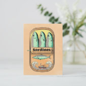 Blikje Sardines Briefkaart (Staand voorkant)