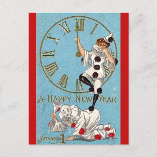  blikjes om middernacht gelukkig nieuwjaar briefkaart (Voorkant)