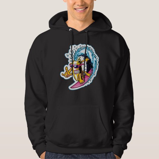 Blikjes surfen hoodie (Voorkant)