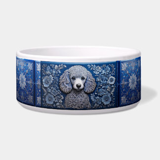 Blikken Blauwe Poodle Voerbakje