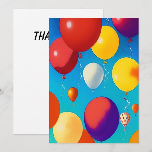 Blikken kleurrijk vieren Flat Kaart Dank je wel (Voorkant / Achterkant)