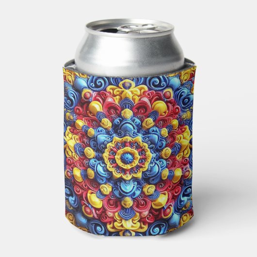 Blikkoeler met Roemeense kleuren design Blikjeskoeler (Blikje Voorkant)