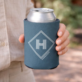 Blikkoeler | Modern Geometrisch Monogram Initiaal Blikjeskoeler