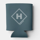 Blikkoeler | Modern Geometrisch Monogram Initiaal Blikjeskoeler (Achterkant)