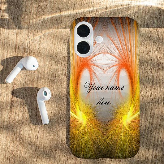 Bliksem abstract, sinaasappel en zwart Case-Mate iPhone case
