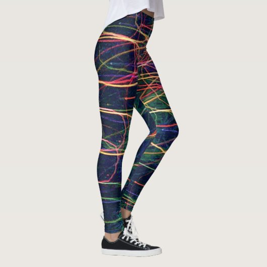 Bliksem Abstracte kunst kleurrijke Leggings (Rechts)