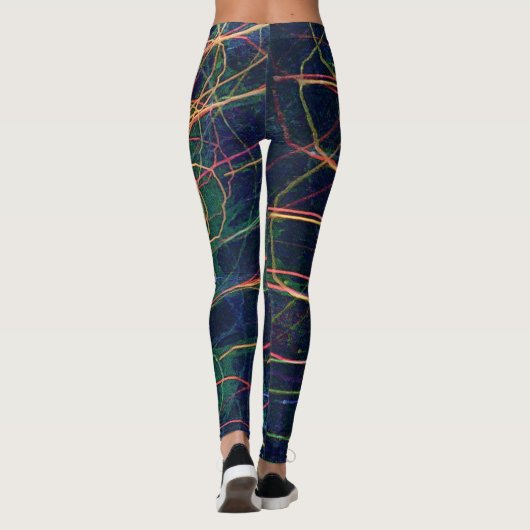 Bliksem Abstracte kunst kleurrijke Leggings (Achterkant)