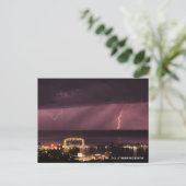 Bliksem achter de brug, Duluth Minnesota Briefkaart (Staand voorkant)