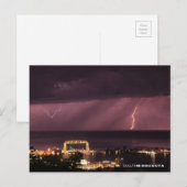 Bliksem achter de brug, Duluth Minnesota Briefkaart (Voorkant / Achterkant)