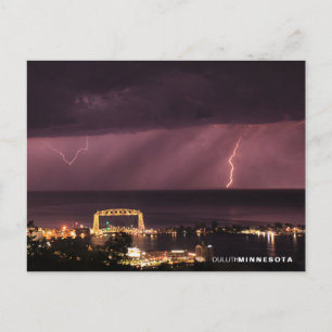Bliksem achter de brug, Duluth Minnesota Briefkaart