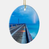Bliksem bij de Navarre Beach Pier Keramisch Ornament (Rechts)