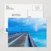 Bliksem bij de Pier van Navarre Beach Aankondiging Briefkaart (Voorkant / Achterkant)