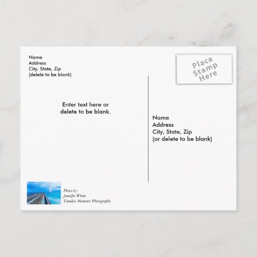 Bliksem bij Navarra Beach pier Dank u Briefkaart (Achterkant)