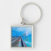 Bliksem bij Navarre Beach Pier Sleutelhanger (Voorkant)