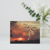 bliksem bij zonsondergang briefkaart (Staand voorkant)