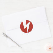 Bliksem, bout ronde sticker (Envelop)
