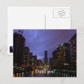 Bliksem boven Chicago River Bedankkaart Briefkaart (Voorkant / Achterkant)