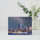 Bliksem boven New York City Briefkaart (Staand voorkant)