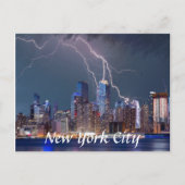 Bliksem boven New York City Briefkaart (Voorkant)