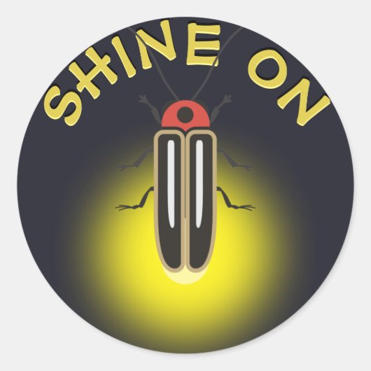 Bliksem Bug Firefly "Shine On" Sjabloon Ronde Sticker (Voorkant)