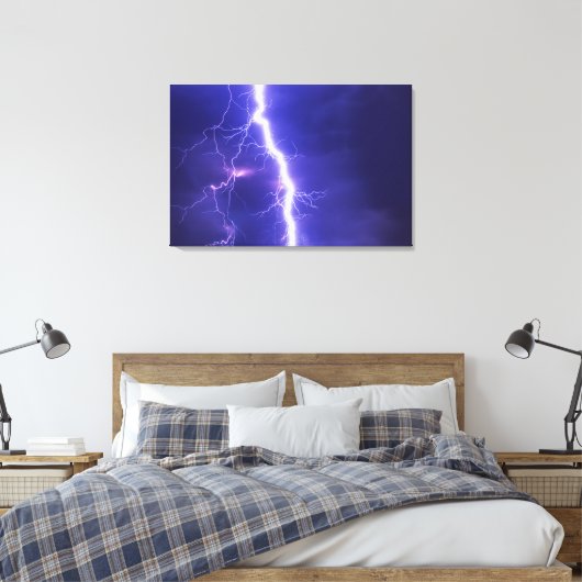 bliksem canvas afdruk (Insitu (Slaapkamer))
