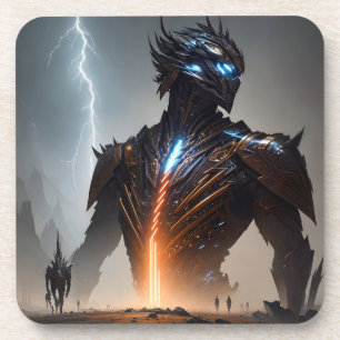 Bliksem Cyborg Warrior Bier Onderzetter