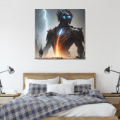 Bliksem Cyborg Warrior Canvas Afdruk (Insitu (Slaapkamer))