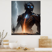 Bliksem Cyborg Warrior Poster (Keuken)