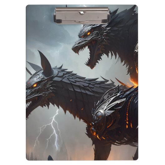 Bliksem Cyborg Wolven Klembord (Voorkant)