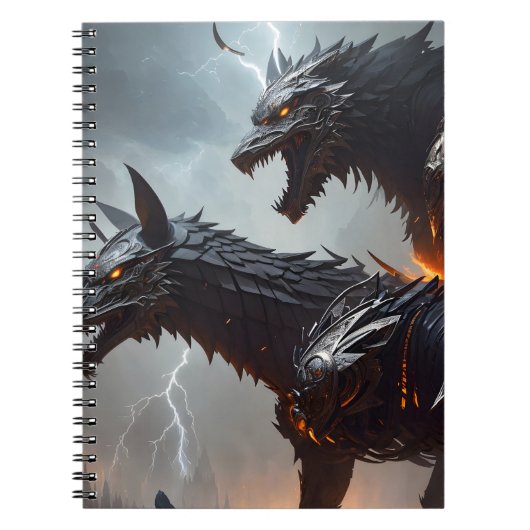 Bliksem Cyborg Wolven Notitieboek (Voorkant)