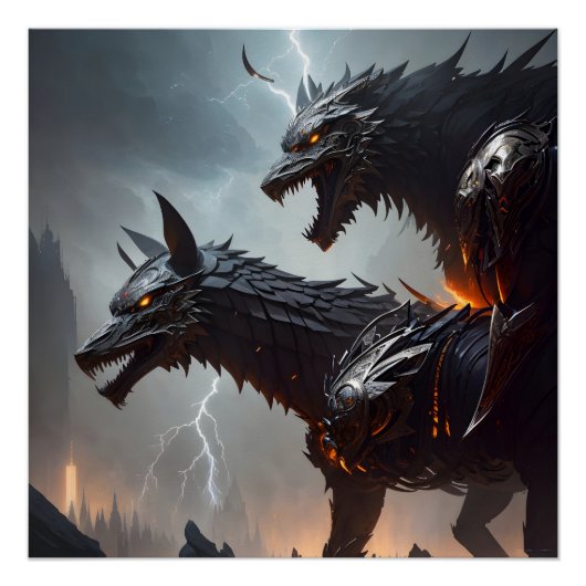 Bliksem Cyborg Wolven Perfect Poster (Voorkant)