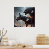 Bliksem Cyborg Wolven Poster (Keuken)
