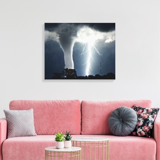 Bliksem en Tornado Verpakt Canvas Afdruk (Insitu (Woonkamer))