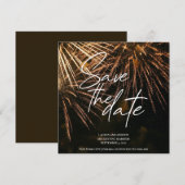 Bliksem Fire Save the Date Wedding Kaart (Voorkant / Achterkant)