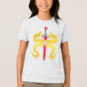 Bliksem Gele Draken Embleem Tri-Blend Shirt (Voorkant)