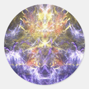 Bliksem in de bergen ronde sticker